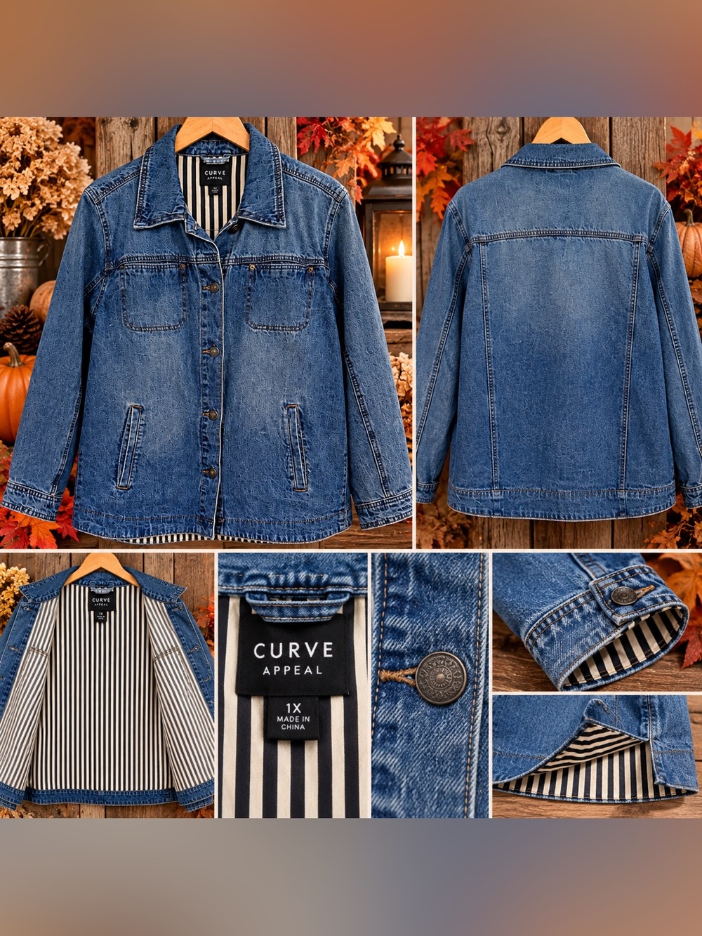 Curve Appeal Women's Classic Blue Denim Jacket